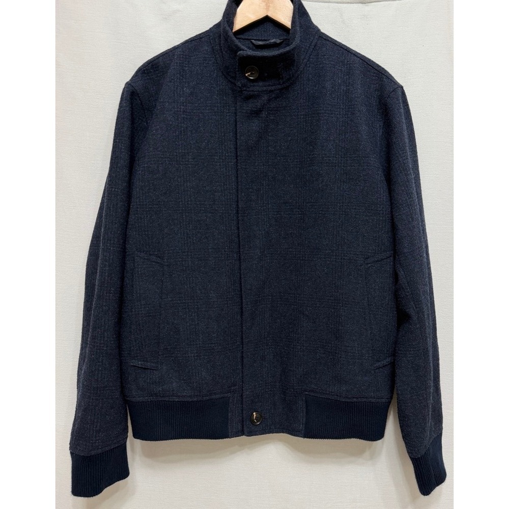 Rodd & Gunn Men's Bomber Jacket Navy Blue Wool Blend Harrington Coat Medium EUC